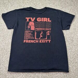 Tv Girl French Exit Promo Tee Indie Pop Original Tee Size Large Black